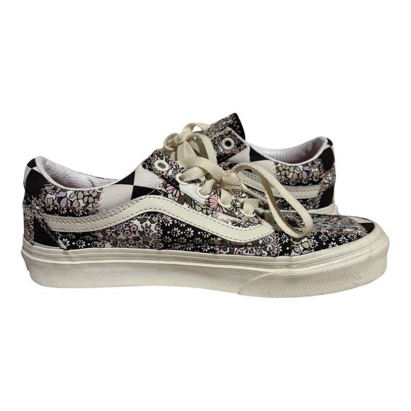 Vans Old Skool Floral Patchwork Sneakers Women's 6.5 Black Pink White Retro Skt - Picture 7 of 10
